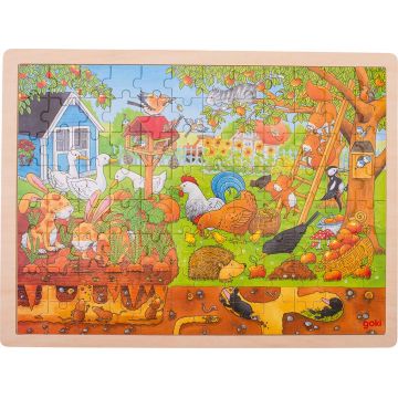 Puzzle din lemn Goki - Gradina noastra