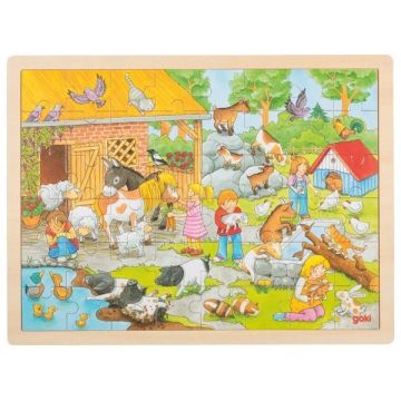 Puzzle din lemn Goki - Gradina zoologica