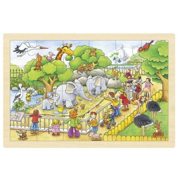 Puzzle din lemn Goki - Gradina zoologica