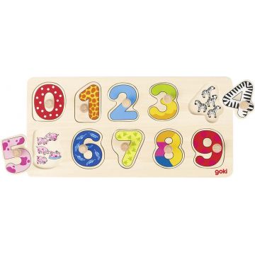 Puzzle din lemn Goki - Invata sa numeri