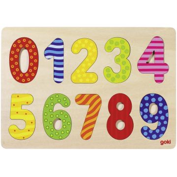 Puzzle din lemn Goki - Numerele de la 0 la 9