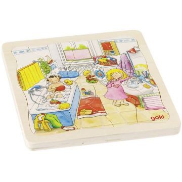 Puzzle din lemn Goki - Ziua mea