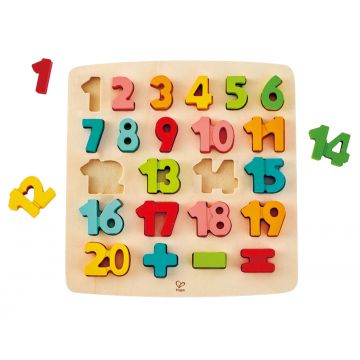 Puzzle din lemn Hape - Numere cu suport