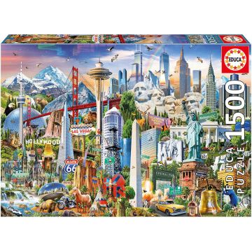 Puzzle Educa din 1500 de piese - Simbolurile Americii de nord