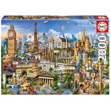 Puzzle Educa din 2000 de piese - Repere europene
