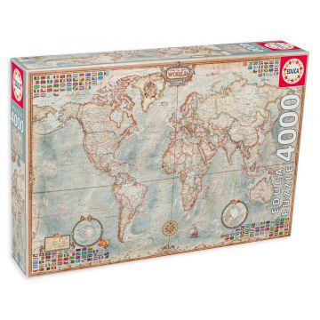 Puzzle Educa din 4000 de piese - Harta lumii