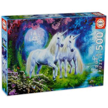 Puzzle Educa din 500 de piese - Unicorni in padure