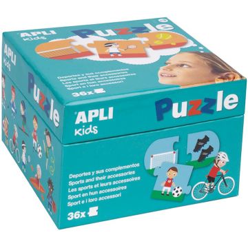 Puzzle educativ APLI cu 36 de piese - Sportul si accesoriile lui