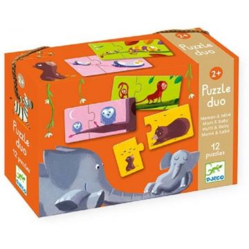 Puzzle educativ Djeco Duo din 24 de piese - Mama si bebe