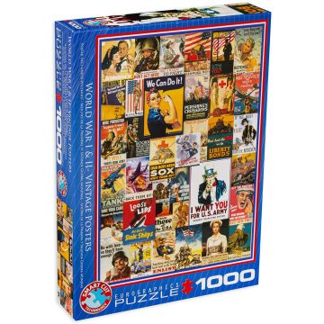 Puzzle Eurographics de 1000 piese - Afise din perioada primului si al doilea razboi mondial