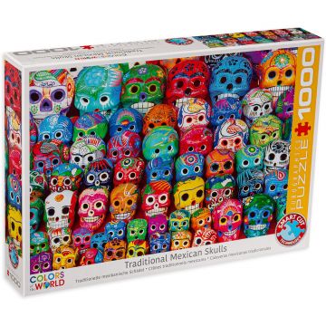 Puzzle Eurographics din 1000 de piese - Cranii traditionale  mexicane