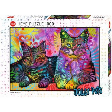 Puzzle Heye din 1000 de piese - Doua pisici devotate, Dean Rousseau