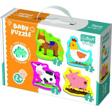 Puzzle pentru bebeluși Trefl 4 în 1 - Animale din ferma