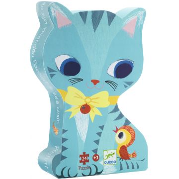 Puzzle pentru copii Djeco de 24 piese - Pisica Pachat si prietenii