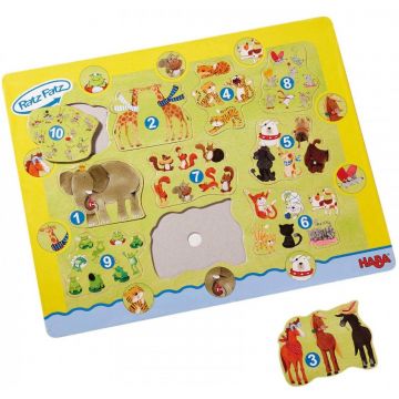 Puzzle pentru copii Haba - Cifre si animale