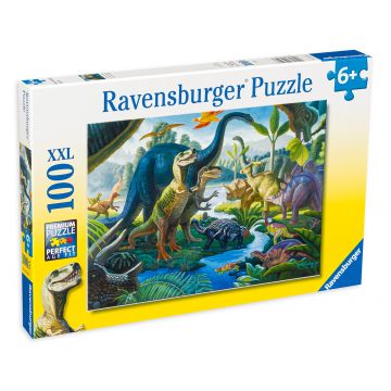 Puzzle Ravensburger din 100 XXL de piese - Lumea dinozaurilor