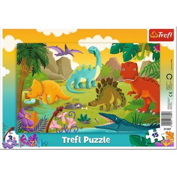 Puzzle Trefl de 15 piese - Dinozauri