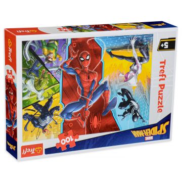 Puzzle Trefl din 100 de piese - Spiderman, Cu capul in jos