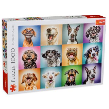 Puzzle Trefl din 1000 de piese - Portrete catelusi amuzante