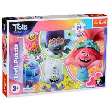 Puzzle Trefl din 24 maxi piese - Lumea muzicală a trolilor