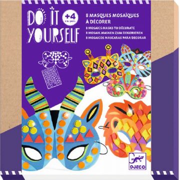 Set creativ Djeco - Fă-ți singur 8 măști, Jungle Animals