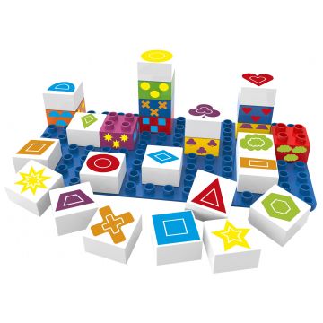 Set de construit BioBuddi - Cubulete cu forme geometrice
