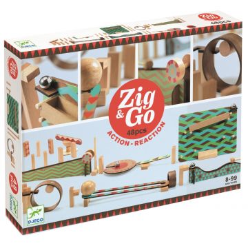 Set de construit pentru copii  Djeco Zig & Go - 48 de piese