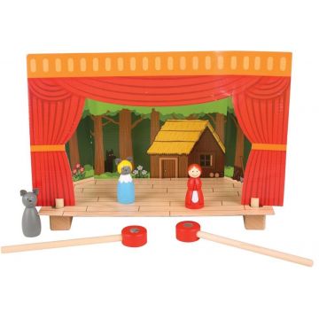 Set de joaca Bigjigs - Teatru magnetic cu figurine din lemn