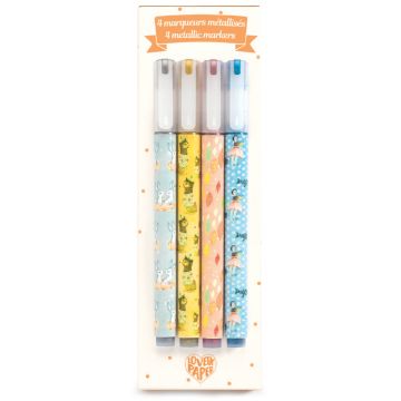 Set de markere Djeco - Elodi, 4 culori metalice