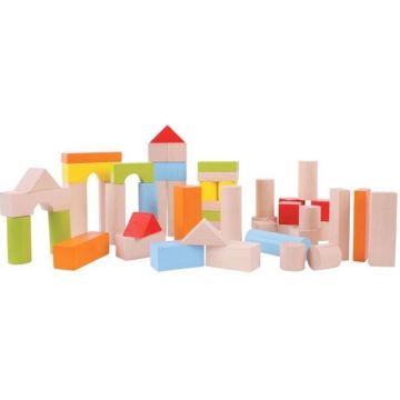 Set din lemn Bigjigs - Blocuri colorate