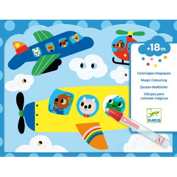 Set imagini de colorat cu apa Djeco - Ascunsi in cer