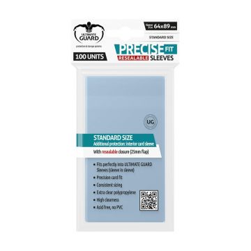 Ultimate Guard Precise-Fit Sleeves Resealable Standard Size Transparent (100)