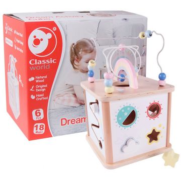Cub activ  Classic World - Vis, din lemn