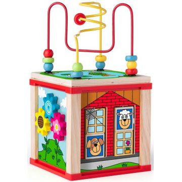 Cub didactic educativ din lemn Woody