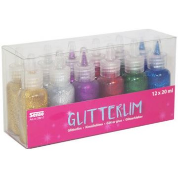 Glitter Glue Sense, 12 sticle de lipici