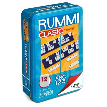 Joc compact pentru copii Cayro - Rummi Classic, in cutie metalica