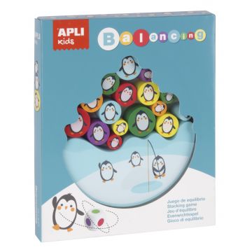 Joc de echilibru din lemn cu zar Apli - Pinguini