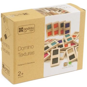 Joc de lemn Andreu toys - Domino senzorial pentru recunoastere tactila
