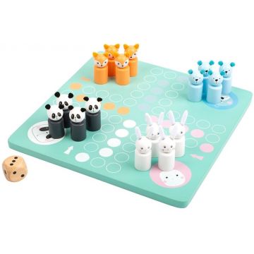 Joc din lemn Small Foot - Nu te supara frate, cu animale, albastru