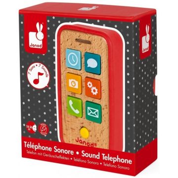 Jucărie din lemn Janod - Telefon, cu sunet