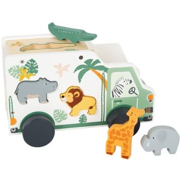 Jucarie din lemn Small Foot - Masina cu animale, de sortat