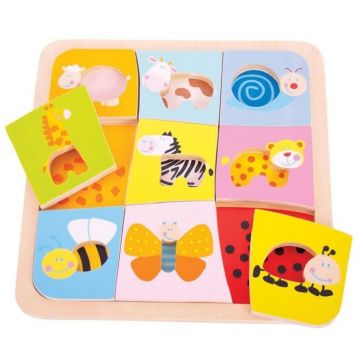 Puzzel din lemn pentru copii Bigjigs - Asociatii