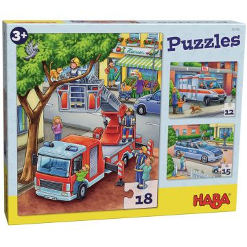 Puzzle 3 in 1 pentru copii Haba - Profesii