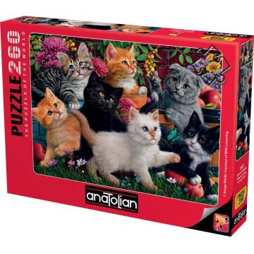Puzzle Anatolian din 260 de piese - Pisoi jucausi