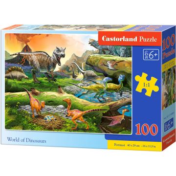 Puzzle Castorland din 100 de piese - Lumea dinozaurilor