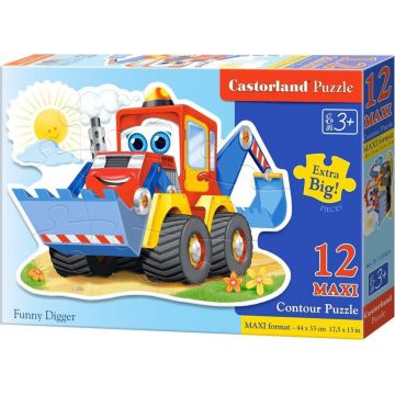 Puzzle Castorland din 12 XXL de piese - Excavator amuzant