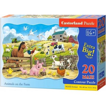 Puzzle Castorland din 20 XXL de piese - Animale la ferma