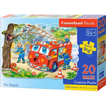 Puzzle Castorland din 20 XXL de piese - Pompierii salveaza un pisoi