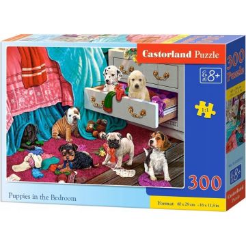Puzzle Castorland din 300 de piese - Catelusi in dormitor