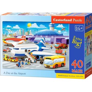 Puzzle Castorland din 40 XXL de piese - Zi la aeroport